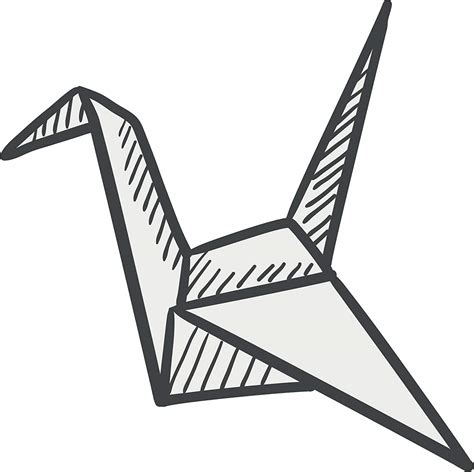 origami crane drawing    clipartmag