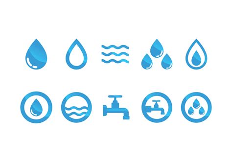 flat water icon vector set   vector art stock graphics