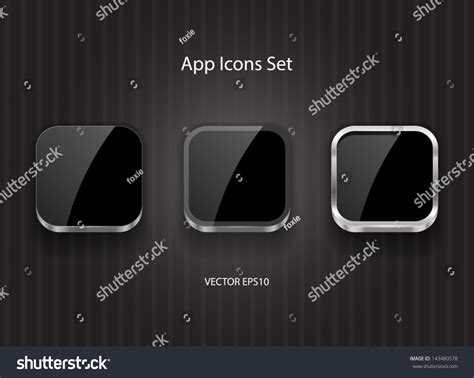 black glossy vector square app icons  shutterstock