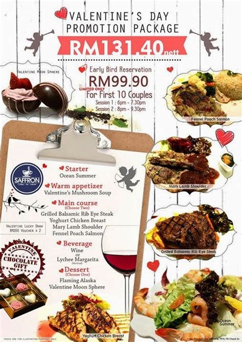 valentine s day promotional package saffron cafe penang malaysian