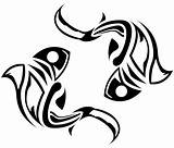 Tribal Pisces Tattoo Designs Clipart Fish Clip Animal Hawaiian Tattoos Zodiac Cliparts Two Clipartbest Fishes Koi Animals Leo Signs Men sketch template