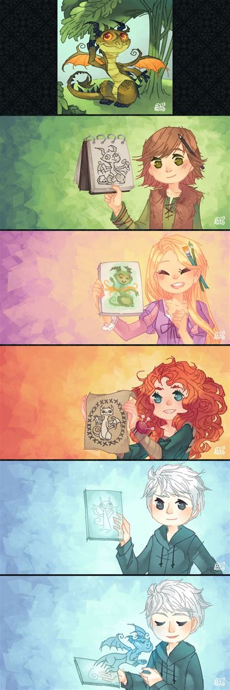 hiccup rapunzel merida and jack s art just thought i d mention that hiccup could draw a