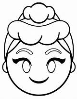 Emojis Disneyclips Printable Cinderella Colorir Emociones Coloringhome Caritas sketch template