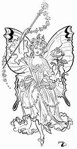 Coloring Pages Mystical Fairy Creatures Fairies Adult Mythical Printable Magic Adults Creature sketch template
