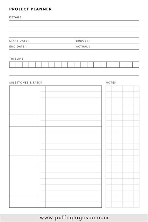 project planner printable template project planner project planner