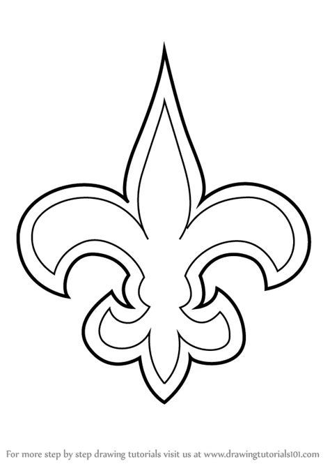 learn   draw  orleans saints logo nfl step  step drawing
