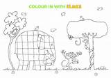 Elmer Colouring Sheet Printable Pages sketch template