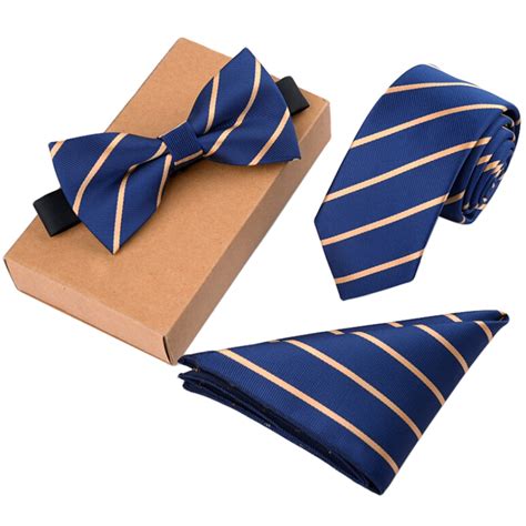 buy mens bow tie set business tie  pocket square gift box england style