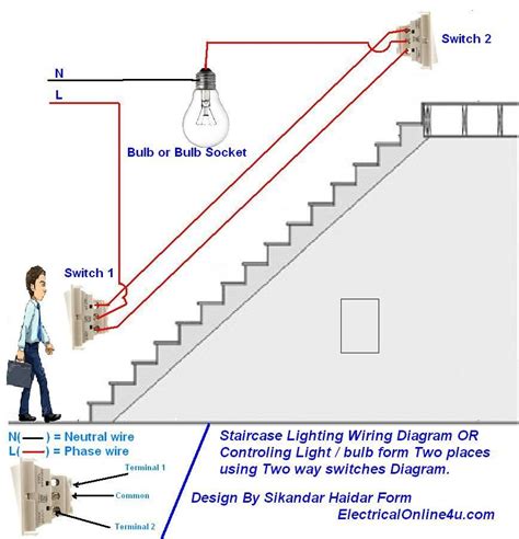 light switch diagram  staircase lighting wiring diagram sakelar lampu saklar lampu