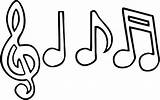 Music Notes Coloring Clipart Pages sketch template