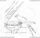 Swallow Nest Coloring Clipart Outlined Beams Between Its Picsburg Cartoon Vector sketch template