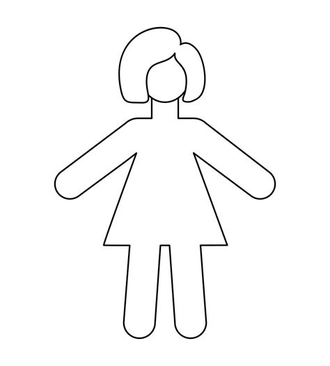 simple cartoon blank body woman template silhouette girl child figure