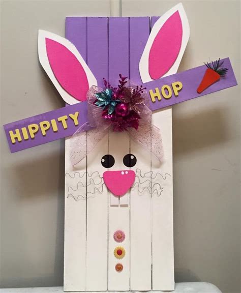 Easter Bunny Pallet Board Etsy Easter Wood Crafts Easter Pallet