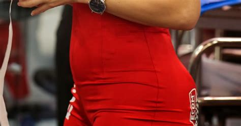 Perfect Ass In Red Lycra Shorts Divine Butts Milf Street Candid And