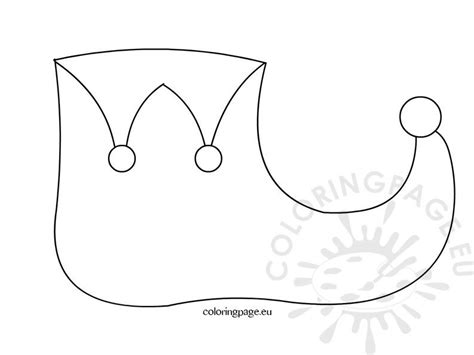 elf shoe template coloring page