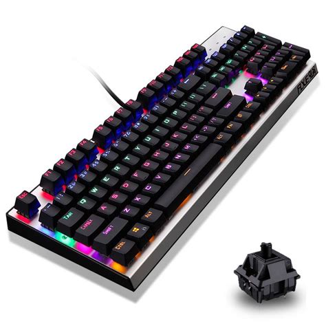 bazalias  man colorful backlight mechanical keyboard  keys  sport gaming keyboard lol cf