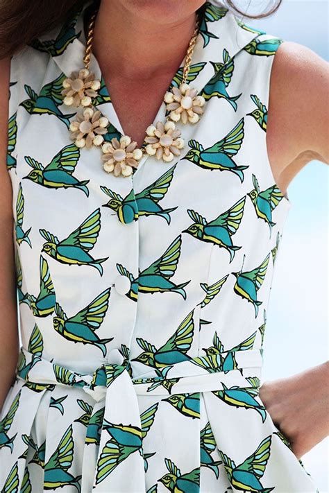 classy girls wear pearls happily ever after fashion bird print