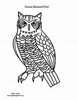 Horned Owl Great Coloring sketch template