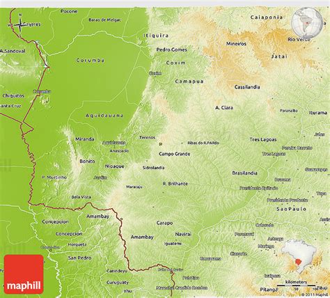 Physical 3d Map Of Mato Grosso Do Sul