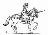 Coloring Medieval Pages Princess Horse Unicorn Archer Times Drawing Women Print Colorings Getdrawings Getcolorings Color Printable Popular sketch template