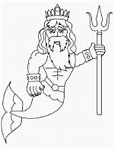 Coloring Merman King Mermaid Pages Mermaids Fantasy Ws sketch template