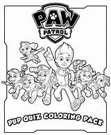 Patrol Paw Coloring Quiz Pup Printable Pack Kids Pages Activities sketch template