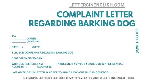 complaint letter  dog barking sample  complaint letter youtube