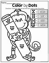 Dots Counting Preschool Monkey Printables Mathes 101coloring Moffattgirls Monkeys sketch template