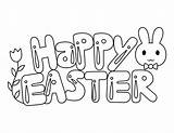 Easter Happy Bubble Coloring Letter Pages Printable Holiday sketch template