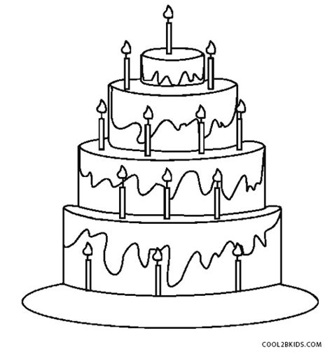 gambar  printable birthday cake coloring pages kids coolbkids