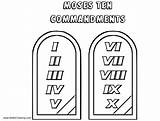 Commandments Coloring Ten Moses Pages Bible Printable Kids sketch template