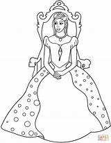 Trono Colorear Throne Princesas Ausmalbild Prinzessin sketch template