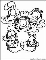Garfield Coloring Pages Friends Printable Copy Colouring Color Kids Print Avery Fun sketch template
