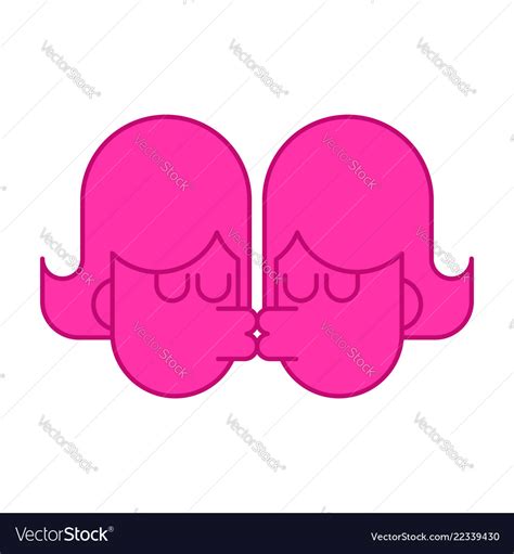 Lesbians Kissing Lgbt Love Girls Kiss Isolated Vector Image