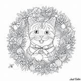 Coloring Mandala Cat Cute Mandalas Cats Pages Color Kids Funny Vegetal Crown Little Print Adult Adults Animals Children Head Incredible sketch template