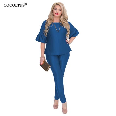 cocoepps 2018 new fashion elegant ol work suits 2 piece set women tops