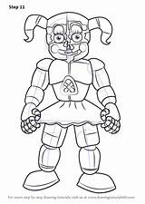 Freddy Coloring Circus Baby Pages Fazbear Nights Five Draw Drawing Fnaf Freddys Step Drawings Colorear Para Printable Dibujos Sheets Sister sketch template