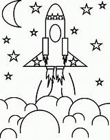 Ship Rocket Coloring Library Space Printable sketch template