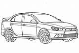 Mitsubishi Lancer Ralliart Printable sketch template