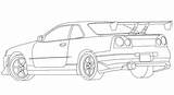 Nissan R34 Gtr R32 R35 350z sketch template