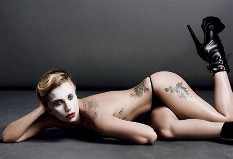 lady gaga showing off her naked body at the photoshoot for v magazine pichunter