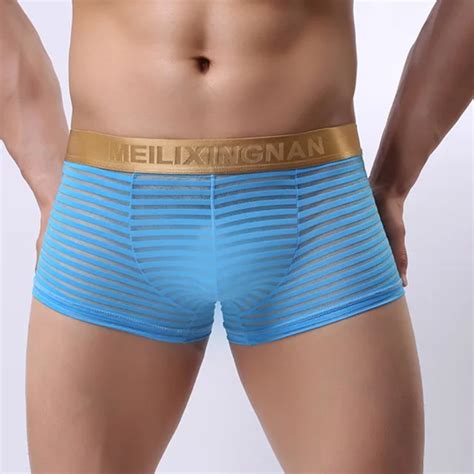 buy hot sale boxer men underwear heren ondergoed transparant sexy hip hugger