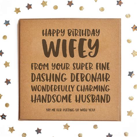 happy birthday wifey   handsome husband card funny etsy