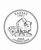 Kansas Coloring Quarter Pages State Seal Printables Printable Sheets Coins States Jayhawks Usa Flag Quarters Go Gif Popular Print Last sketch template