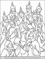 Pentecost Glorious Mysteries Rosary Descent Apostles Thecatholickid Katholische Religionsunterricht Decent Pfingsten Esprit Kleurplaten Bijbelse Albanysinsanity Handelingen sketch template