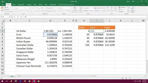 add real time currency converter  excel sheet calculate currency update youtube