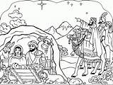 Nativity Coloring Pages Scene Printable Kids Christmas sketch template