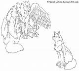 Firewolf Lineart Pups sketch template