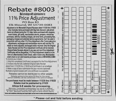 menards rebate adjustment form january  printable crossword