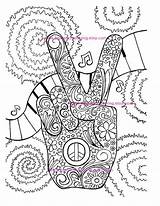 Hippie Coloring Template sketch template